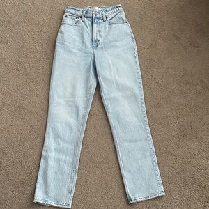 Abercrombie & Fitch Women's Light Blue Straight Leg Jeans